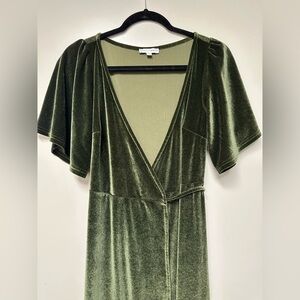 BalticBorn green velvet wrap dress - SMALL